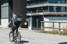 Man on delivery bike